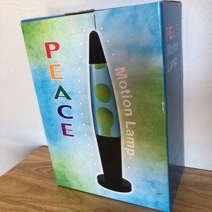 Lava motion small kids table lamp blue black NIB